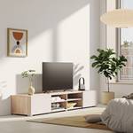 Tv-meubel Podium gecoate spaanplaat - eikenhouten look/beige - Beige / eikenhouten look - Breedte: 185 cm