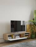 Tv-meubel Aero gecoate spaanplaat - eikenhouten look/zwart/wit - Eikenhouten look/zwart