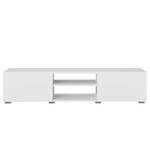 Meuble TV Podium Panneau aggloméré enduit - Blanc - Blanc - Largeur : 140 cm