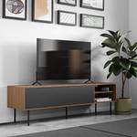 Tv-meubel Ampère gecoate spaanplaat - notenboomhouten look/grijs/zwart - Notenboomhout/zwart