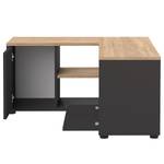 Tv-meubel Angle 90 gecoate spaanplaat - zwart/eikenhouten look - Zwart/Eikenhouten look