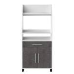 Credenza Jeanne Truciolare, rivestito - Effetto cemento / Bianco - Bianco / Effeto cemento