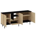 Dressoir Lord 3 deuren gecoate spaanplaat - eikenhouten look/zwart