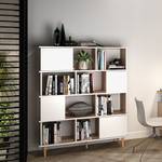 Boekenkast Iconic gecoate spaanplaat - eikenhouten look/wit - Wit/eikenhouten look