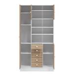 Hoge kast Combi gecoate spaanplaat - wit/eikenhouten look - Wit/eikenhouten look