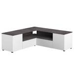 Tv-meubel Angle 130 gecoate spaanplaat - wit/betonnen look - Wit/Concrete look