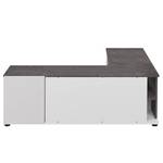 Tv-meubel Angle 130 gecoate spaanplaat - wit/betonnen look - Wit/Concrete look