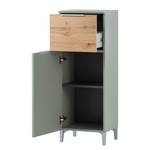 Armoire midi Smilla 40 cm Vert pistache / Imitation chêne rustique