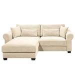 Ecksofa Lavoura mit Longchair Cordstoff Zuri: Creme