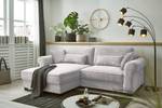 Hoekbank Lavoura met chaise longue Corduroy Zuri: Zilverkleurig