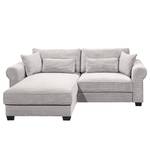 Ecksofa Lavoura mit Longchair Cordstoff Zuri: Silber