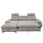 Ecksofa Sikalas mit Longchair Webstoff Roge: Silber - Longchair davorstehend links