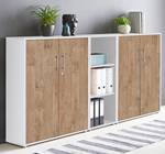 Armoire murale Avin - 3 éléments Imitation chêne de San Remo / Blanc - Hauteur : 114 cm