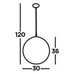 Hanglamp Atom 1 lichtbron opaalglas/staal - zwart/wit