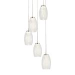 Hanglamp Cyclone 5 lichtbronnen staal/transparant glas - transparant