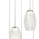 Hanglamp Cyclone 5 lichtbronnen staal/transparant glas - transparant