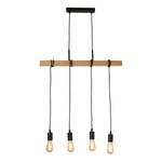 Lampada a sospensione a 4 luci Woody Rame / Acciaio - Nero / Marrone