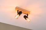Plafondlamp Arvid 2 lichtbronnen aluminium/verwerkt hout - zwart - 2 lichtbronnen