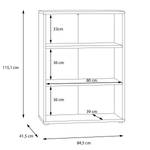 Dossierkast Hipple tin-eikenhouten look - Hoogte: 115 cm