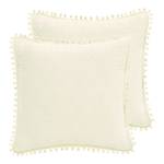 Set di 2 federe per cuscino Ladore Poliestere - Bianco crema - 45 x 45 cm