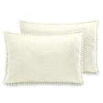 Housses de coussin Ladore - Lot de 2 Polyester - Crème - 70 x 50 cm