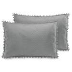 Housses de coussin Ladore - Lot de 2 Polyester - Graphite - 70 x 50 cm