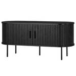 Meuble TV BARAWOH Plaqué bois véritable - Chêne noir - Largeur : 120 cm