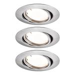 LED-Einbauleuchte Coin 3er-Set Dimmbar Metall - Grau - 1-flammig - Grau