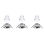 LED-Einbauleuchte Coin 3er-Set Dimmbar Metall - Grau - 1-flammig - Grau