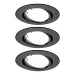 Set di 3 luci da incasso a LED Coin Metallo - Nero - 1 punto luce - Nero