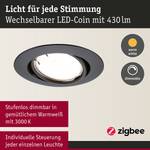 LED-inbouwlamp Coin set van 3 dimbaar metaal - zwart - 1 lichtbron - Zwart