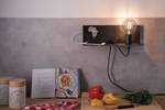 Lampada da parete con USB Devara Metallo / Nero - 1 punto luce - Nero