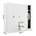 Armoire Cottage avec tiroirs Blanc alpin - Largeur : 226 cm - Sans portes miroir