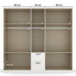 Armoire Cottage avec tiroirs Blanc alpin - Largeur : 226 cm - Sans portes miroir