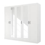 Armoire à portes battantes Cottage Blanc alpin - Largeur : 226 cm - Avec portes miroir