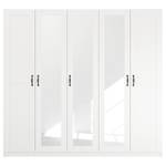 Armoire à portes battantes Cottage Blanc alpin - Largeur : 226 cm - Avec portes miroir