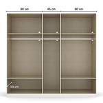 Drehtürenschrank Cottage Alpinweiß - Breite: 226 cm - Mit Spiegeltür/-en