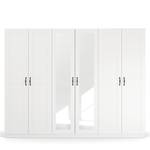 Armoire à portes battantes Cottage Blanc alpin - Largeur : 271 cm - Avec portes miroir