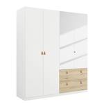 Armoire Homey avec tiroirs Blanc alpin - Largeur : 180 cm - Avec portes miroir