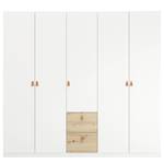 Armoire Homey avec tiroirs Blanc alpin - Largeur : 225 cm - Sans portes miroir