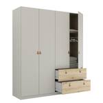 Armoire Homey avec tiroirs Gris soie - Largeur : 180 cm - Sans portes miroir