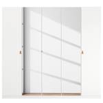 Armoire à portes battantes Homey Blanc alpin - Largeur : 225 cm - Avec portes miroir