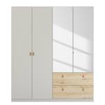 Armoire Homey avec tiroirs Gris soie - Largeur : 180 cm - Avec portes miroir