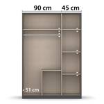 Drehtürenschrank Butte Eiche Artisan Dekor / Graumetallic - Breite: 136 cm