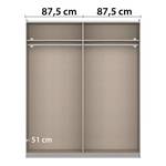 Armoire à portes coulissantes Aurelio Gris métallisé - Largeur : 175 cm