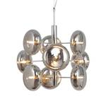 Hanglamp Explosion transparant glas/staal - 9 lichtbronnen - Zilver
