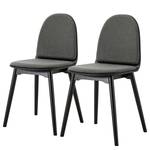 Chaises capitonnées Molonit - Lot de 2 Anthracite