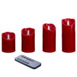 LED-kaarsen Melow set van 4 wax - rood
