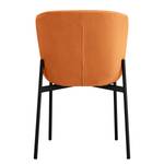 Chaises capitonnées Mouzon - Lot de 2 Velours Walli: Terracotta - Noir