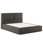 Lit boxspring Kinx Tissu structure recyclé Gesa: Anthracite - 140 x 200cm - D2 souple - 100 cm